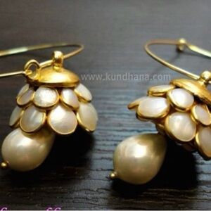 Gold and Cream Earrings
